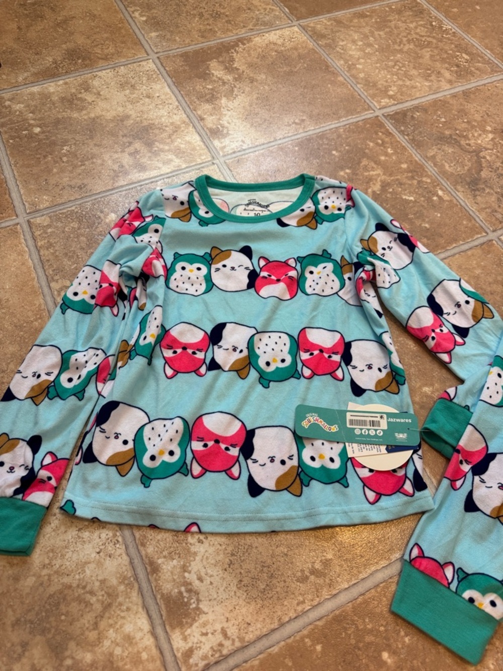 Girls kids long sleeve pajamas pjs lounge sleepwear size 10/12 3 piece set - Picture 2 of 7
